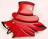 BP177 red bakelite/wood fox pin